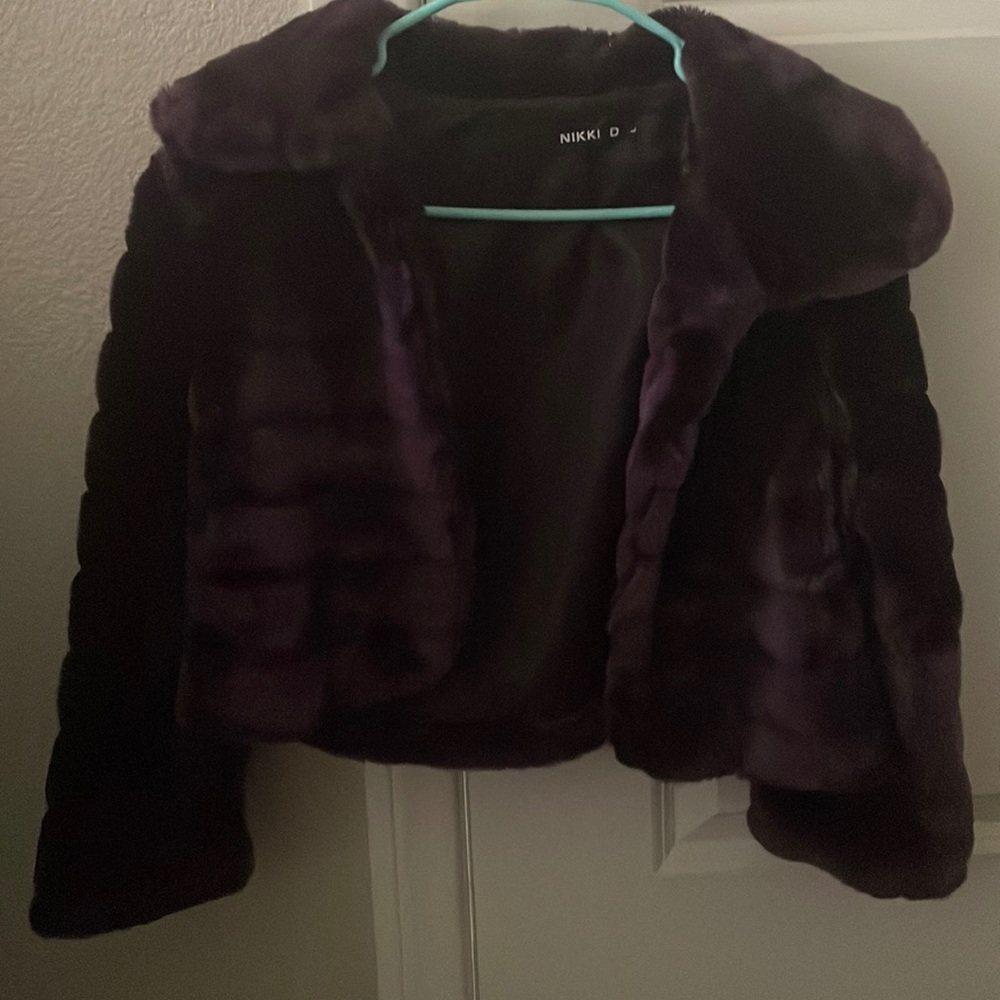 Nikki D purple fur coat